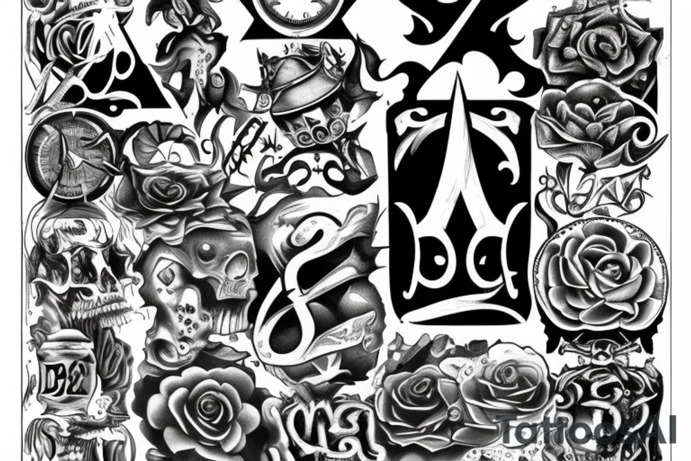 Letter D # and ace of spades tattoo idea