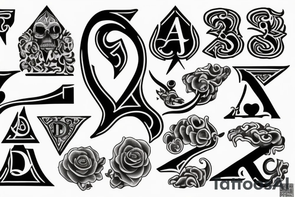 Letter D # and ace of spades tattoo idea