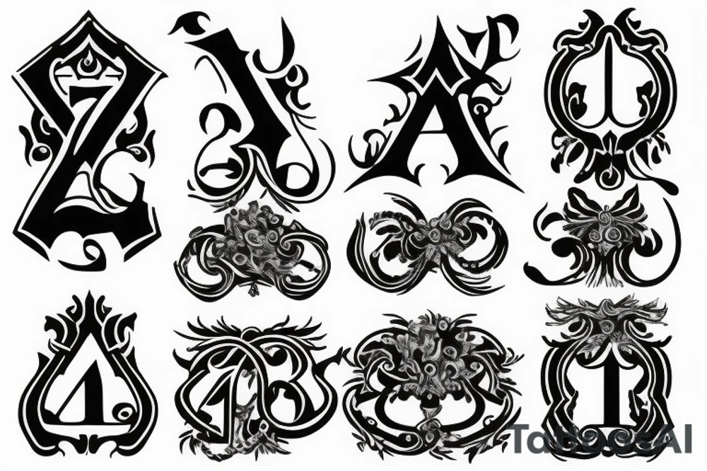 Letter D # and ace of spades tattoo idea