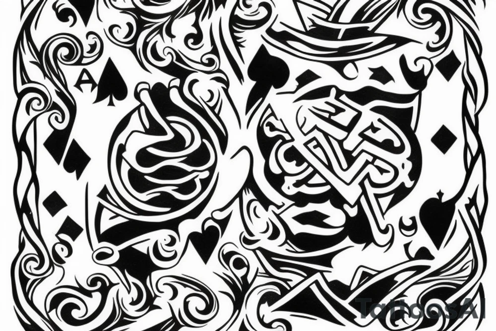 Letter D # and ace of spades tattoo idea