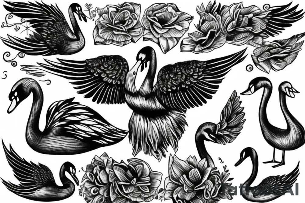 Swan bird tattoo idea