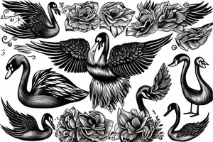 Swan bird tattoo idea