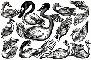 Swan bird tattoo idea
