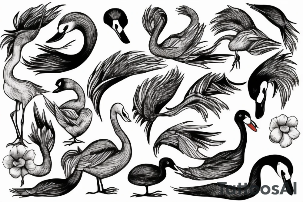 Swan bird tattoo idea