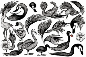 Swan bird tattoo idea