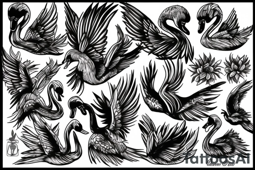 Swan bird tattoo idea