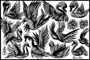 Swan bird tattoo idea