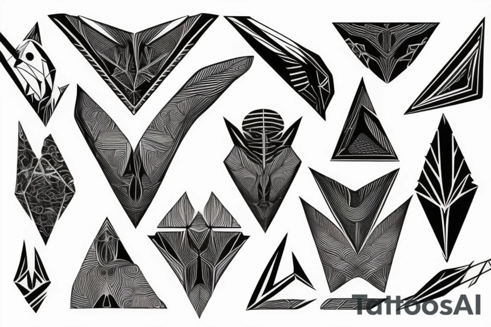 Geometric hawk tattoo idea