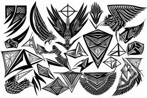 Geometric hawk tattoo idea