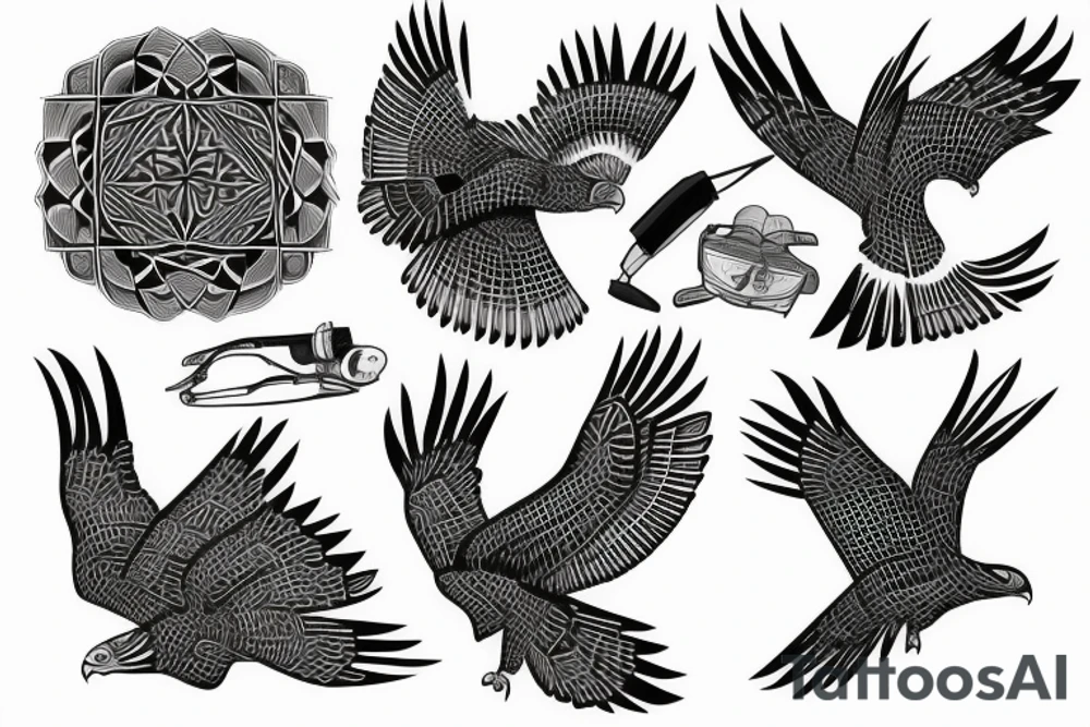 Red tail hawk tattoo idea