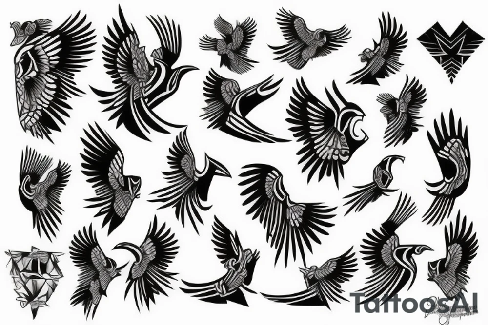 Flying hawk tattoo idea