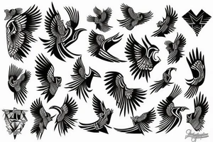 Flying hawk tattoo idea