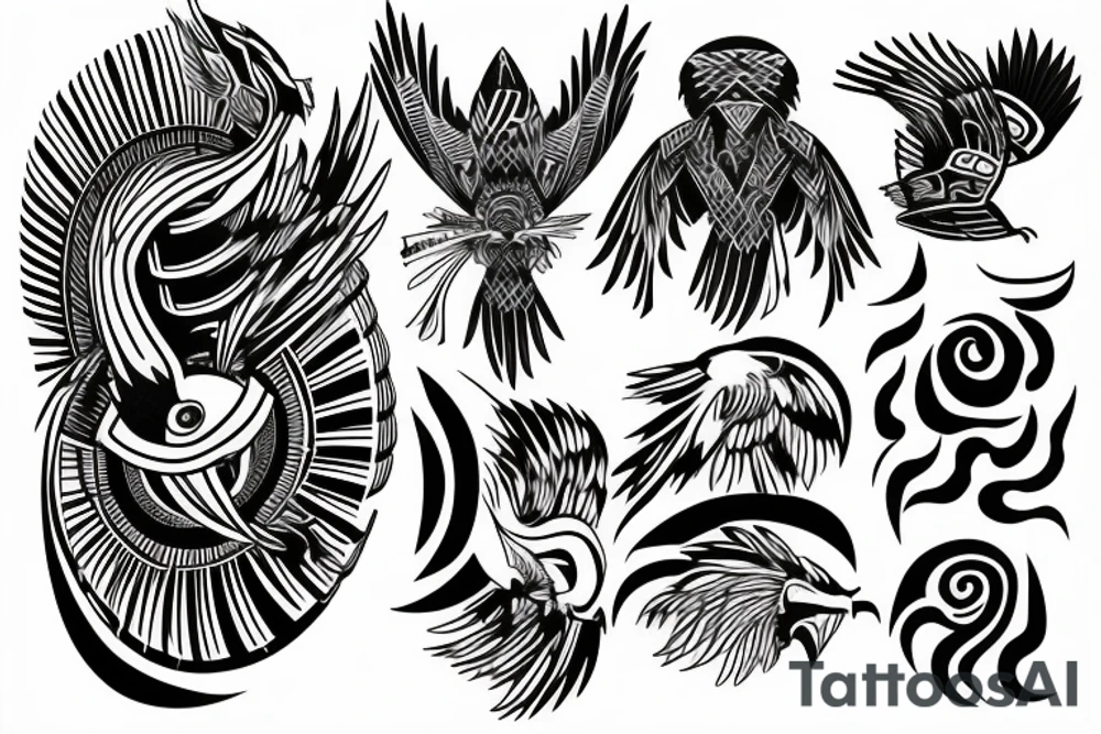 Flying hawk tattoo idea