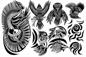 Flying hawk tattoo idea