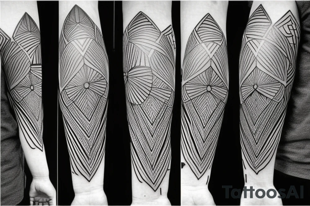 Geometric Flying hawk tattoo idea