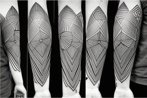 Geometric Flying hawk tattoo idea