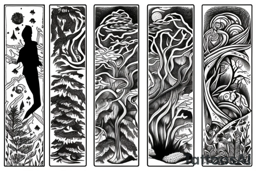 Forest and river tattoo idea