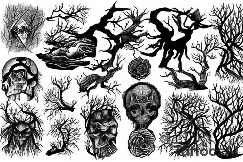 Woods and river tattoo idea