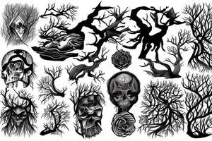 Woods and river tattoo idea
