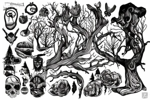 Woods and river tattoo idea