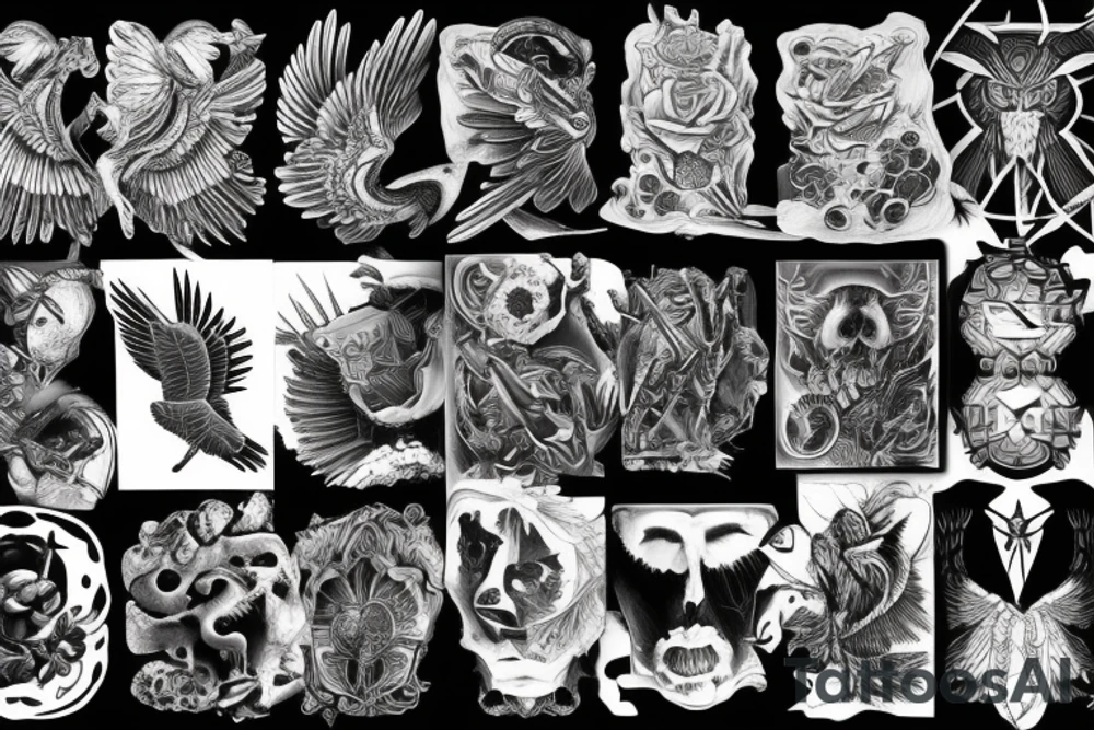 Flying hawk tattoo idea