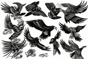 Flying hawk tattoo idea