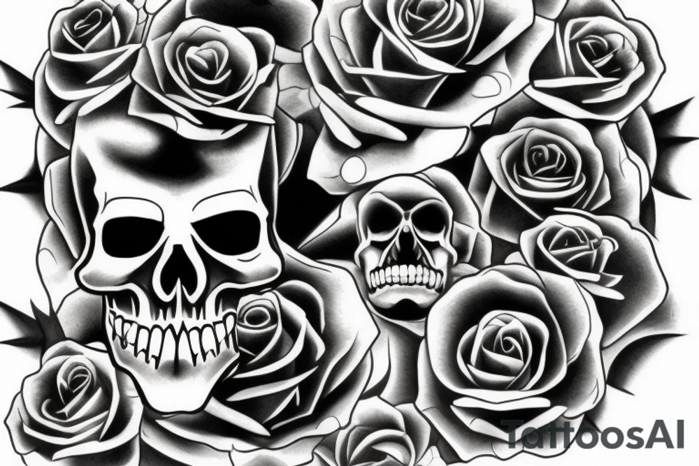 Face half skull half human tattoo idea