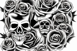Face half skull half human tattoo idea