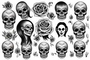 Face half skull half human tattoo idea