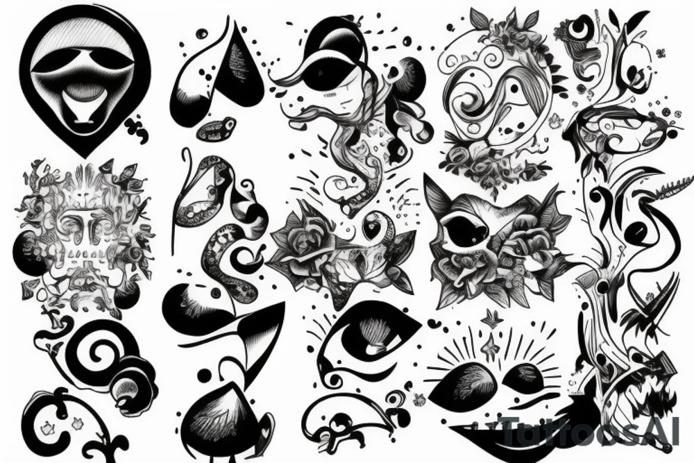 Sad and happy tattoo idea