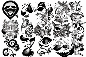 Sad and happy tattoo idea