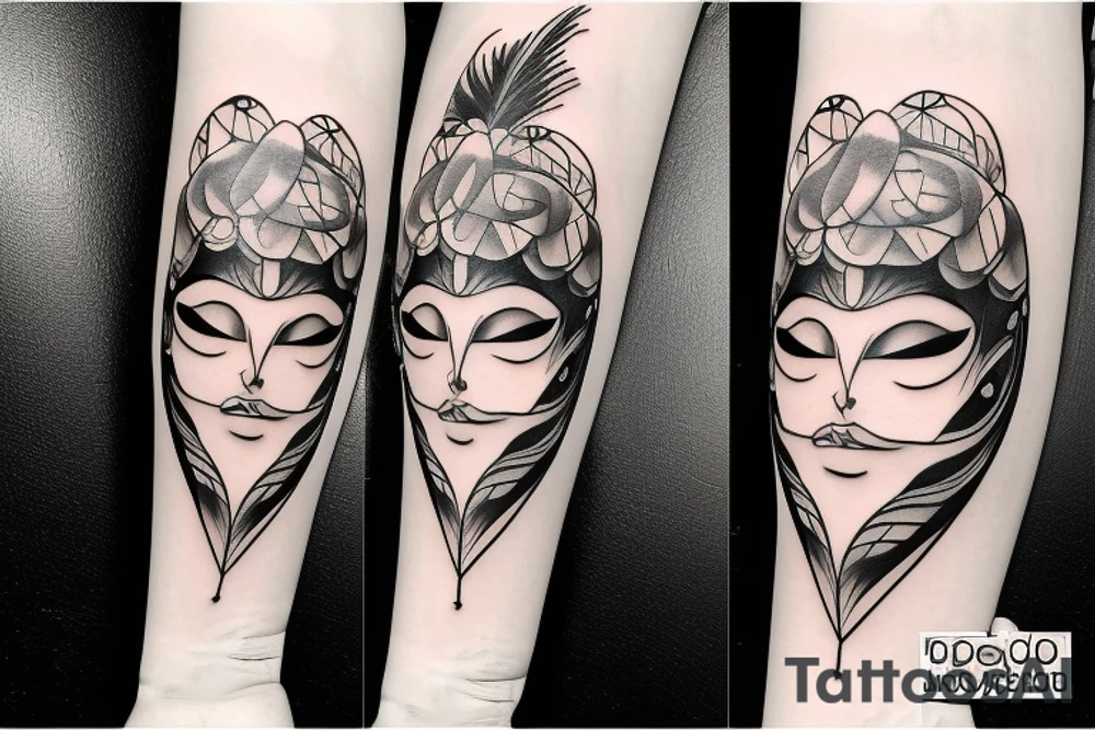 Mask to cover sadness tattoo idea