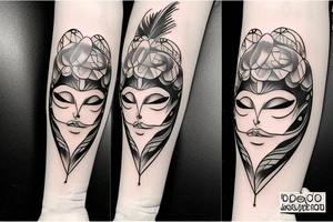 Mask to cover sadness tattoo idea