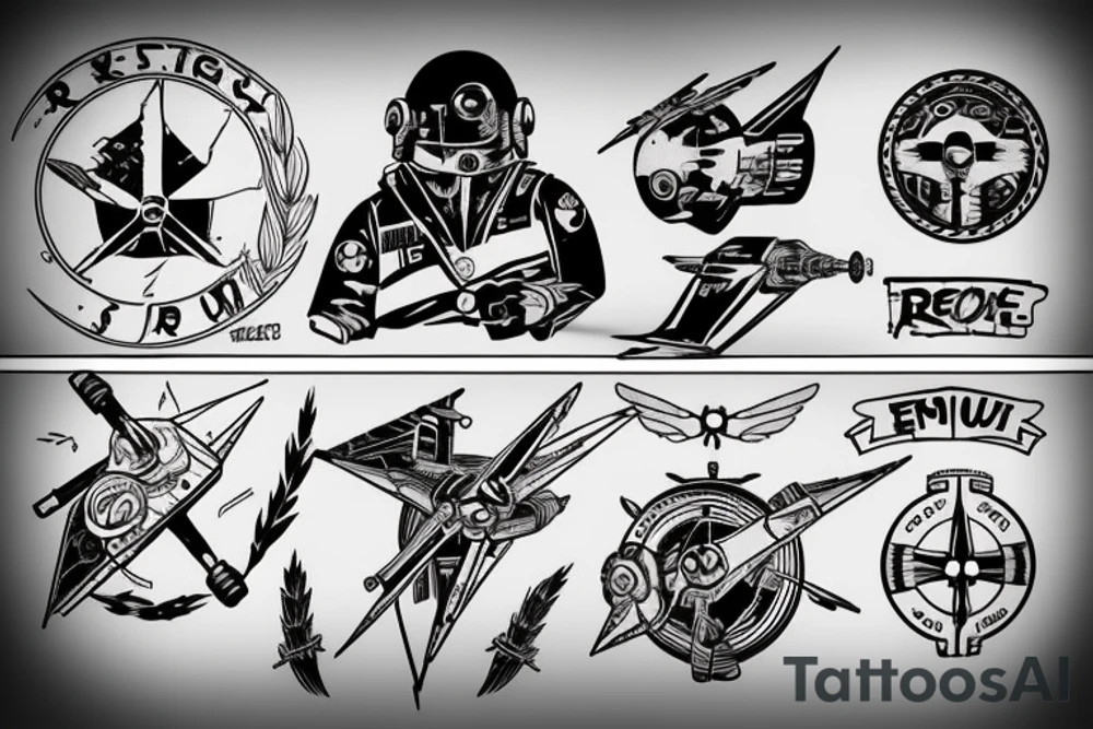 rebel insignia and x-wing tattoo idea