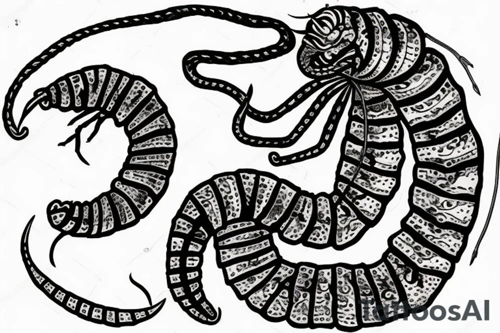 Scorpion, wilderness camping Romain numerals 15 tattoo idea