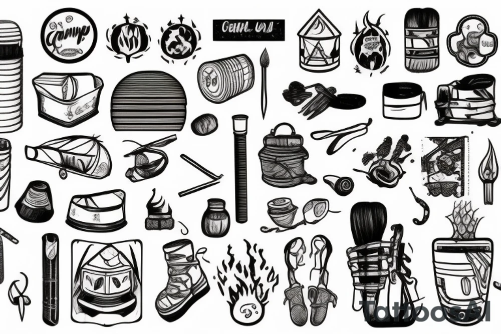 camping tattoo idea