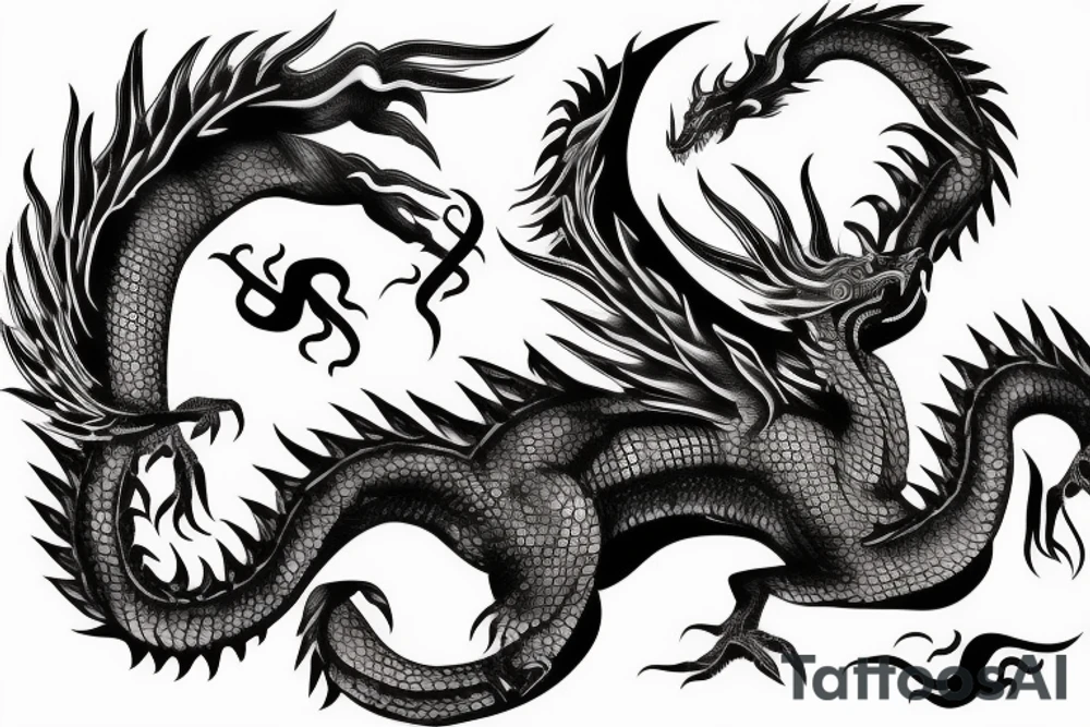 metal ram dragon yang tattoo idea