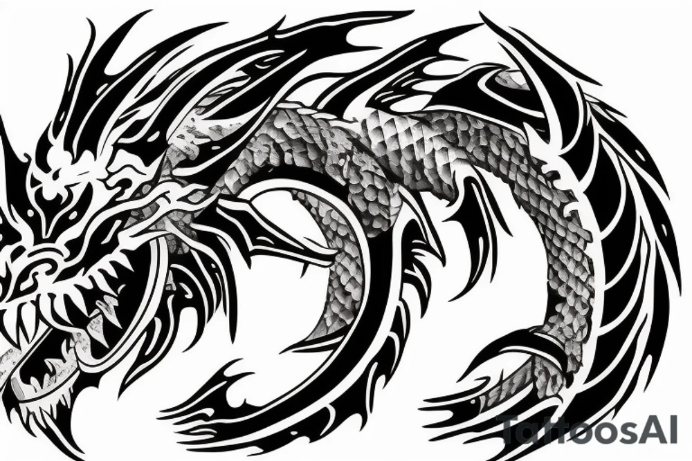 metal ram dragon yang tattoo idea