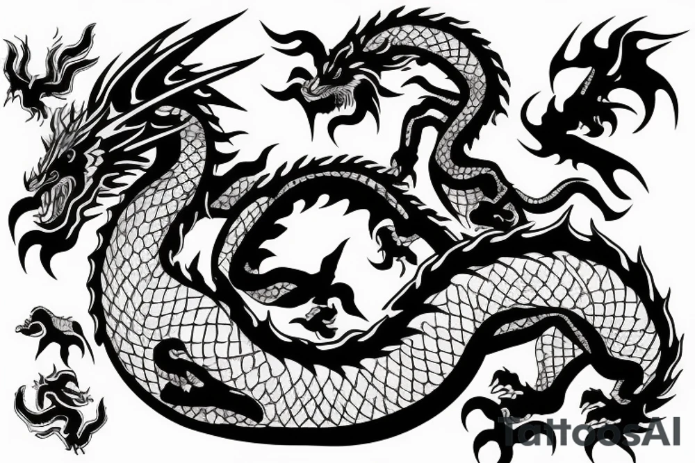 metal ram dragon yang tattoo idea