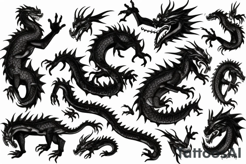 metal ram dragon tattoo idea