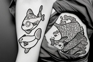Goldfish with a top hat tattoo idea