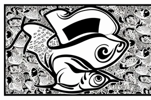 Goldfish wearing a tophat tattoo idea
