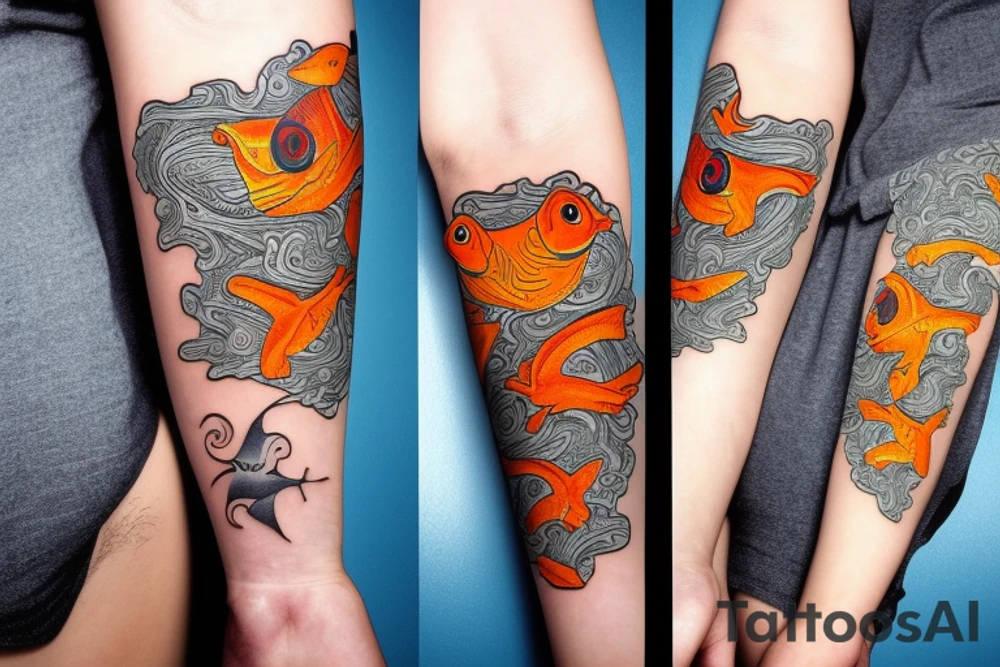 Goldfish wearing a tophat tattoo idea