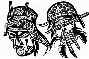 Samurai agressivo tattoo idea