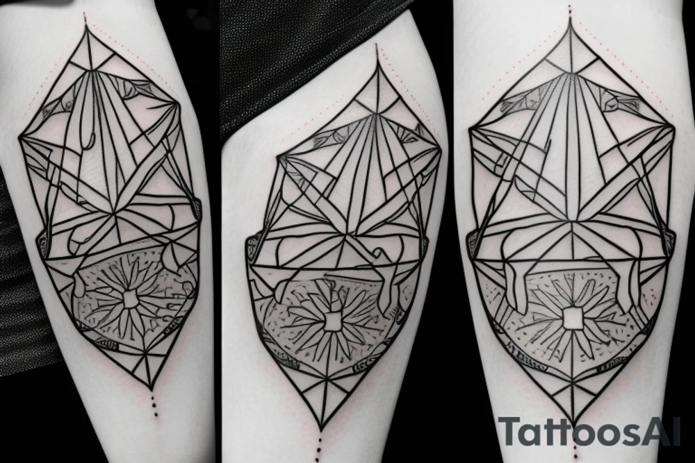 Geometric lock tattoo idea