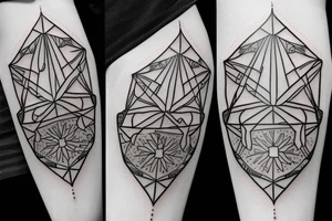 Geometric lock tattoo idea