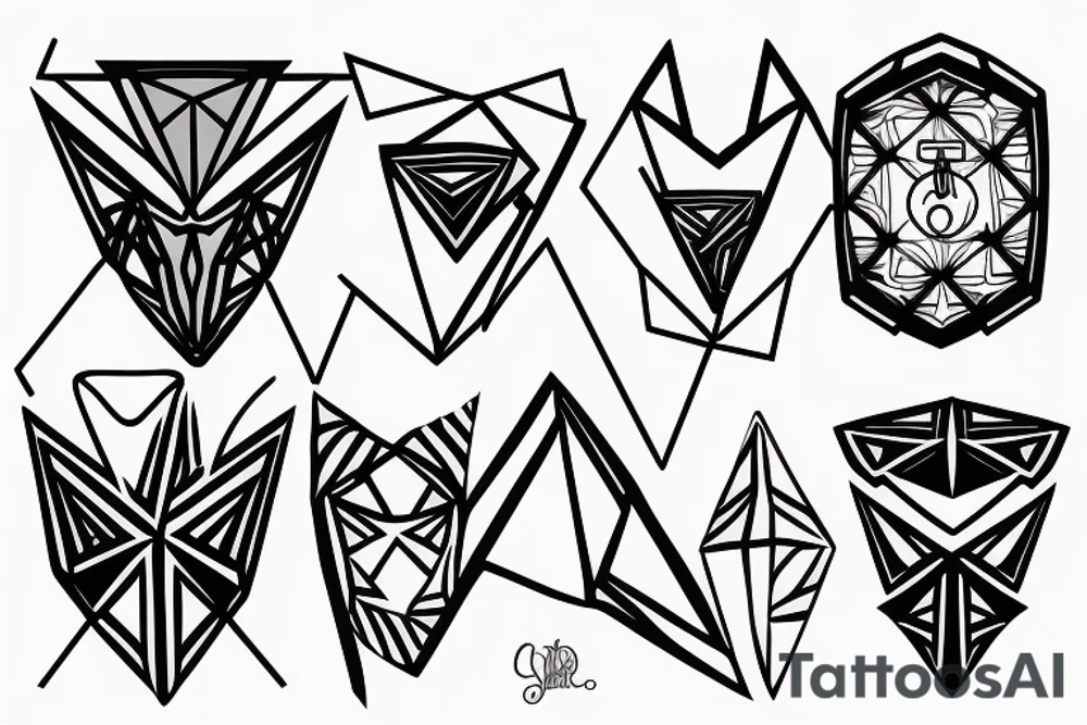 Geometric lock tattoo idea