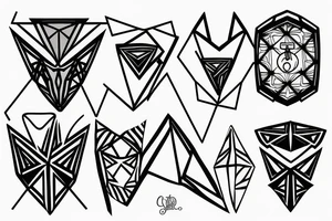 Geometric lock tattoo idea