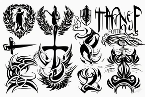 The combination of strength power faith alone tattoo idea