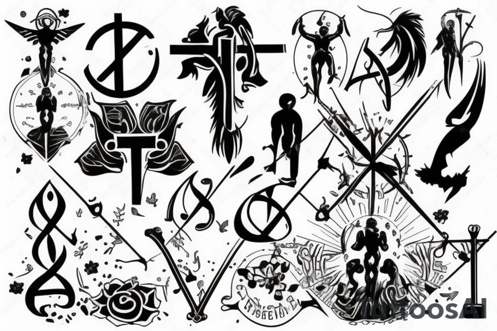 The combination of strength power faith alone tattoo idea